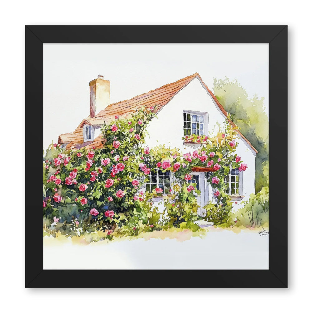 Rose Cottage Framed Print